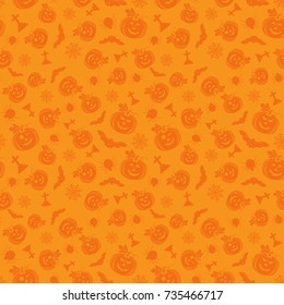 Halloween seamless pattern with pumpkin, Vector background EPS10