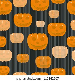 Halloween seamless pattern with pumpkins