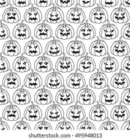 Halloween seamless pattern pumpkins.