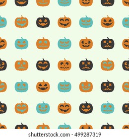 Halloween seamless pattern with pumpkins