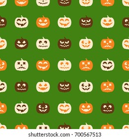 Halloween seamless pattern with pumpkins