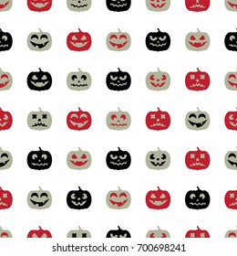 Halloween seamless pattern with pumpkins