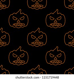 Halloween seamless pattern with pumpkins. Nice and beautiful vector graphic illustration