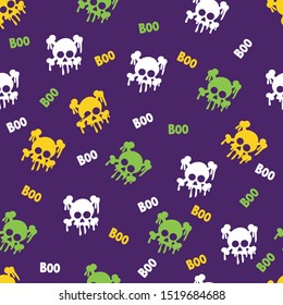 Halloween seamless pattern - Purple background