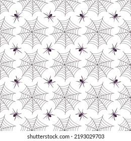 Halloween seamless pattern in purple tones. High quality image and white background.