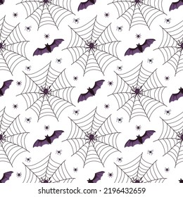 Halloween-Muster in violetten Tönen. Hochwertiges Bild und weißer Hintergrund.