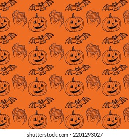 halloween seamless pattern, scary halloween pattern, halloween background