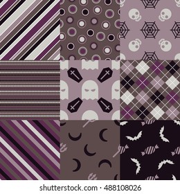 halloween seamless pattern set