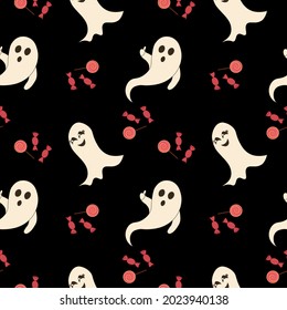 Halloween seamless pattern set for poster, card, banner or background for Trick or Treat Halloween Party. Vector illustration