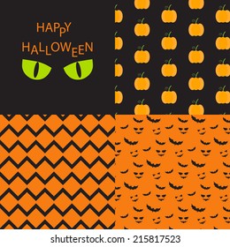 Halloween seamless pattern set vector. Endless texture can be used for wallpaper, pattern fills, web page background,surface textures.