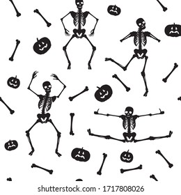 Halloween seamless pattern. Simple and universal background black and white