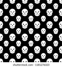 Halloween seamless pattern with skull