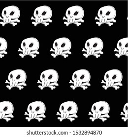 Halloween seamless pattern. Skull and crossbones