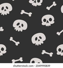 Halloween seamless pattern with skulls.