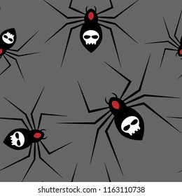 Halloween seamless pattern with spider.