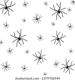 Halloween seamless pattern. Halloween seamless Spider pattern. Seamless Halloween Pattern with Spiders. Scary and funny vector pattern. Happy Halloween October 31st, Jack-O-Lantern.