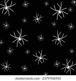 Halloween seamless pattern. Halloween seamless Spider pattern. Seamless Halloween Pattern with Spiders. Scary and funny vector pattern. Happy Halloween October 31st, Jack-O-Lantern.