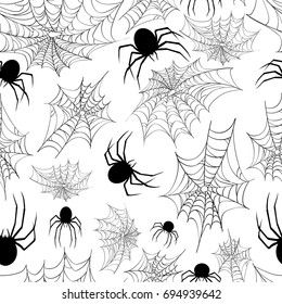 Halloween seamless pattern with spider web.