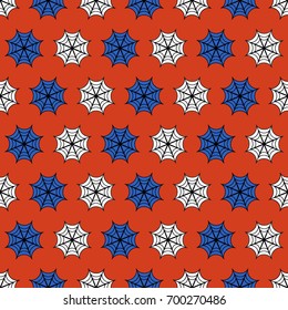 Halloween seamless pattern with spider webs