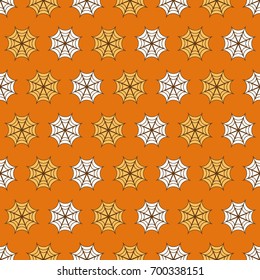 Halloween seamless pattern with spider webs