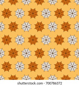 Halloween seamless pattern with spider webs