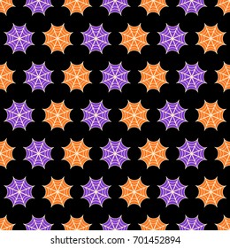 Halloween seamless pattern with spider webs