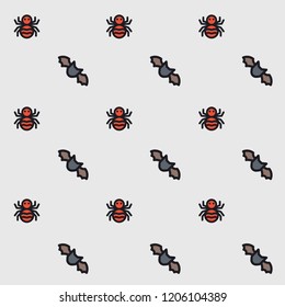 Halloween Seamless Pattern Spiders and Bats