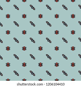 Halloween Seamless Pattern Spiders and Bats