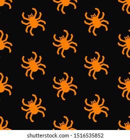 Halloween seamless pattern. Spiders seamless texture, vector background