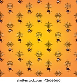 Halloween seamless pattern with spiders web. Print colors used. Pattern can be found in the swatch panel