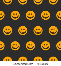 Halloween Seamless Pattern. Spooky Paper. Vampire Smile  Style. Holiday Wallpaper. Vector illustration