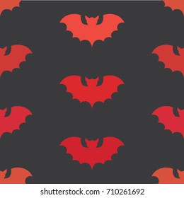 Halloween seamless pattern swarm of black bat on dark bg. Beautiful vector background for decoration halloween designs. Cute minimalistic texture illustration.