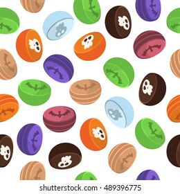 Halloween seamless pattern sweets decoration ghost. Scary wallpaper horror design halloween seamless pattern spooky silhouette. Holiday october scary halloween seamless pattern fear texture.
