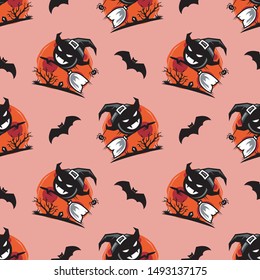 Halloween Seamless Pattern Theme Vector