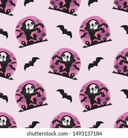 Halloween Seamless Pattern Theme Vector