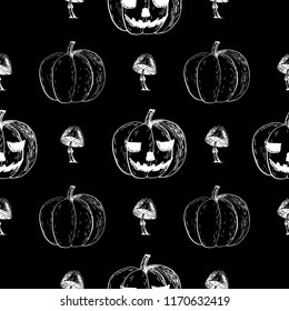 Halloween, seamless pattern. This is an excellent Halloween party pattern, for fabric, postcards, invitations, wrapping paper, banners and more.