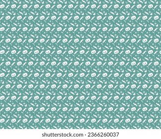 [Halloween] Seamless Pattern Vector Background Illustration[Green]