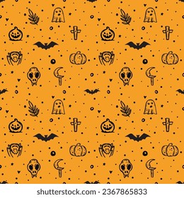 Halloween seamless pattern. Vector background.