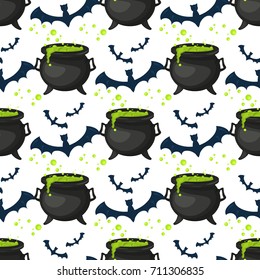 Halloween seamless pattern vector background holiday horror wallpaper cartoon spooky autumn decoration illustration. 
