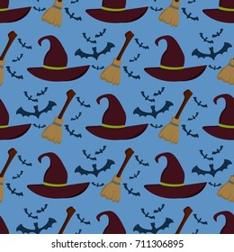 Halloween seamless pattern vector background holiday horror wallpaper cartoon spooky autumn decoration illustration. 