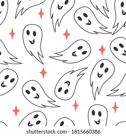 Patrón sin fisuras de Halloween. Fondo fantasma del vector. 