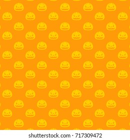 Halloween seamless pattern vector design for background, wrapping paper, greeting card. Pumpkins objects illustration.