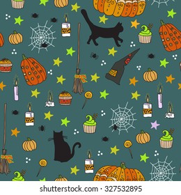 Halloween seamless pattern. Vector element for design