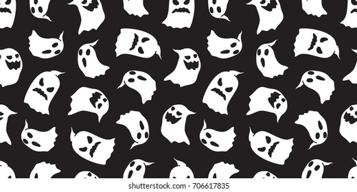 Halloween seamless pattern vector Ghost icon doodle wallpaper background