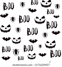 Halloween seamless pattern , vector illustration on white background