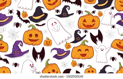 halloween seamless pattern vector illustration