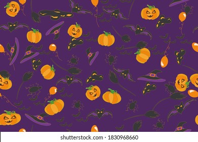 Halloween .  seamless pattern. 
 vector illustration.