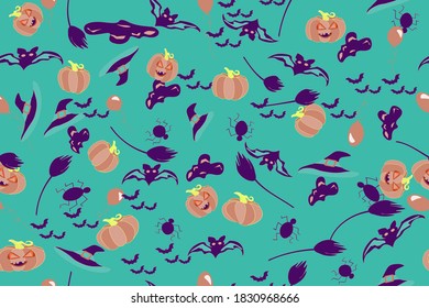 Halloween .  seamless pattern. 
 vector illustration.