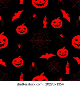 halloween, seamless pattern, vector illustration