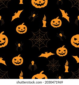 halloween, seamless pattern, vector illustration